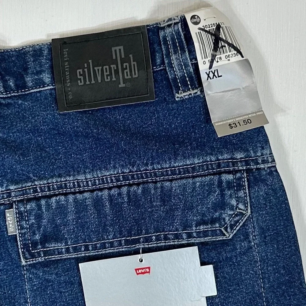 Levi's SilverTab Baggy Denim Shorts Mens XXL Blue Skater 90s Vintage NWT